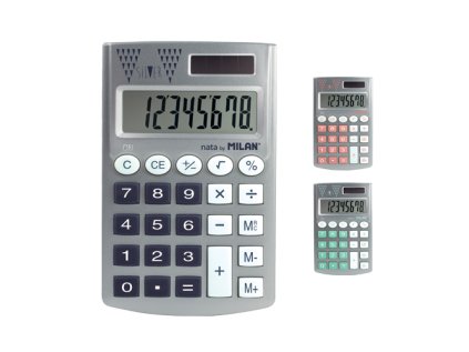 kalkulacka milan 8 mistna pocket silver