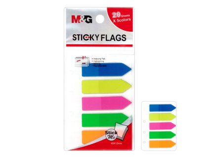 zalozka lepici pvc 5 x 20 listu neon