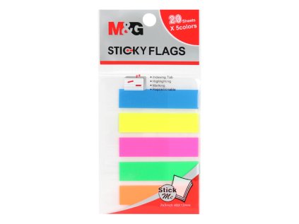 zalozka lepici neon 5 x 20 listu pvc