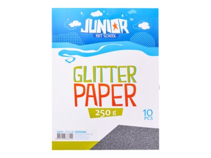 dekoracni papir a4 10 ks cerny glitter 250 g