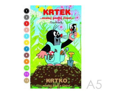 omalovanka a5 akim krtek maluj podle cisel