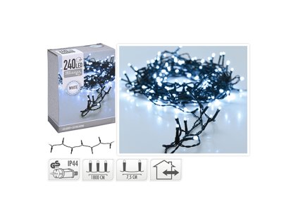 svetelna retez 240 led bila studena delka 18 m 230v venk pouziti