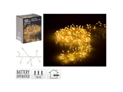 svetelna retez 100 led tepla bila delka 1 m