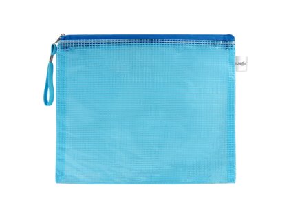 sitovana obalka se zipem pvc a4 modra