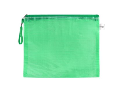 sitovana obalka se zipem pvc a4 zelena