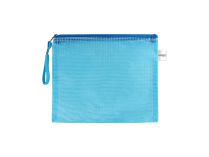 sitovana obalka se zipem pvc a5 modra