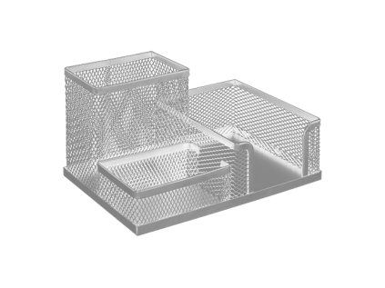 drateny organizer stolovy stribrny