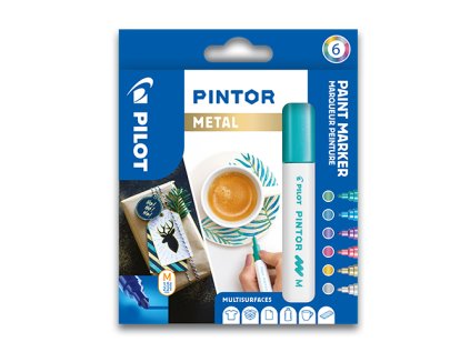 dekoracni popisovac pintor metal sada 6 ks hrot m