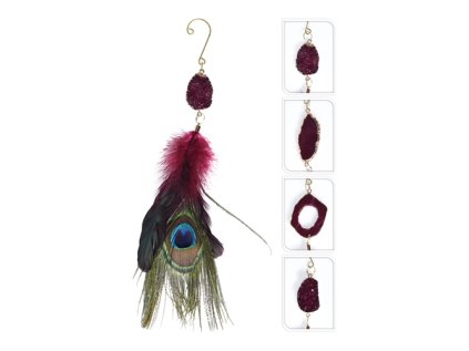 dekorace zavesna pirko 26 cm mix 1ks