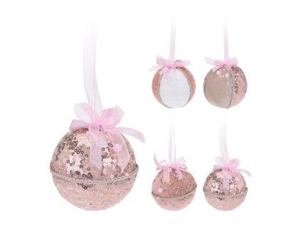 vanocni koule ps 80 mm ruzova mix 1ks