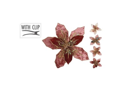 kvet na klipu 20 cm staroruzovy mix 1ks