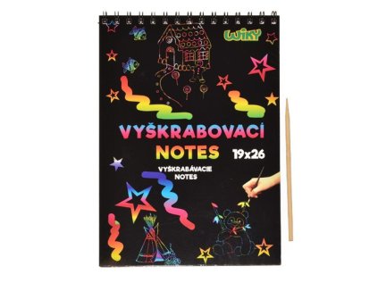 vyskrabovaci notes duhovy a4 10 listu bambusove pero