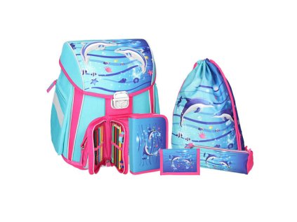 skolni aktovka 5 dilny set start dolphins