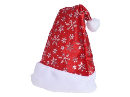 cepice santa claus se snehovymi vlockami 45 cm 1ks