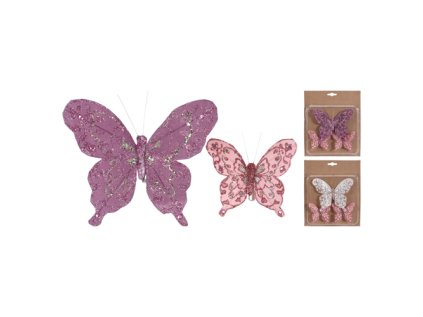motyl na klipu mix barev sada 3 ks