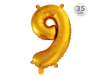 balon narozeninovy 35 cm cislo 9 zlaty