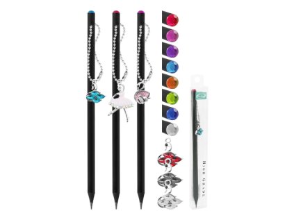 tuzka grafitova s diamantem a priveskem mix barev privesku