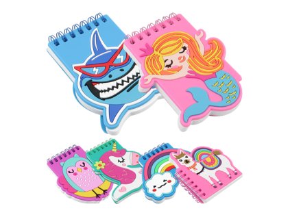 zapisnik se spiralou 3d mix 6 designu 11x8 cm 80 l