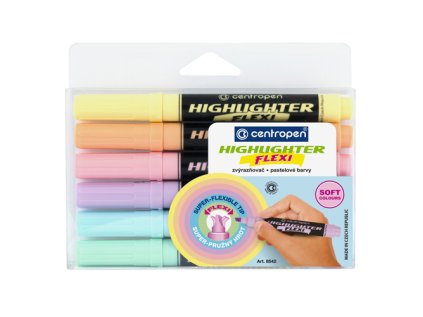 zvyraznovac centropen 8542 flexi pastel sada 6 ks