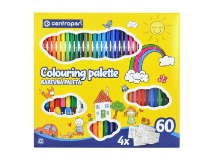 fixy centropen 9396 colouring palette quatro sada 60 ks