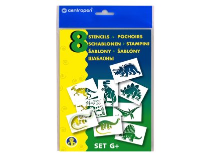 sablony papirove centropen 9996 g dinosauri sada 8 ks