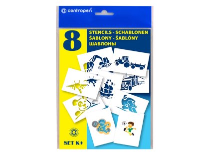 sablony papirove centropen 9996 k motivy pro chlapce sada 8 ks