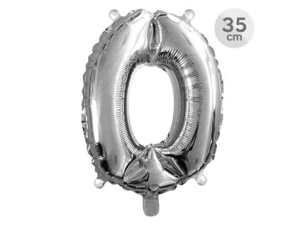 balon narozeninovy 35 cm cislo 0 stribrny