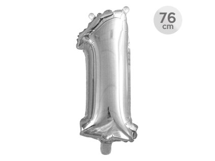 balon narozeninovy 76 cm cislo 1 stribrny