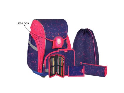 skolni aktovka 7 dilny set pro light premium pegasus led