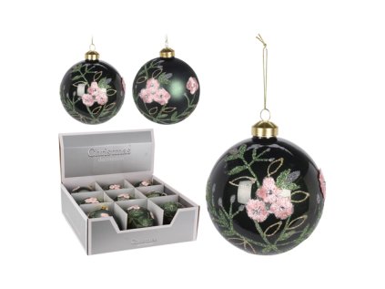 vanocni koule sklenena 100 mm smaragdova mix 1ks