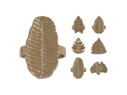 dekoracni obroucky na ubrousky list zlaty 40 mm mix 1ks