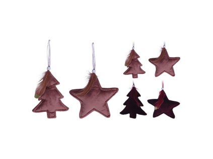 dekorace zavesna hvezda strom 16 cm mix 1ks