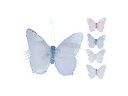 motyl na klipu holograficka bila mix 1ks