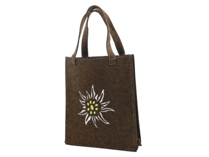 darkova pevna taska celorocni 22x25x6 cm z filcu hneda