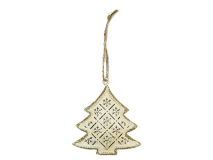 dekorace zavesna stromek gliter 10 cm