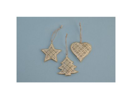 dekorace zavesna vanocni motiv gliter 7 cm mix sada 6 ks