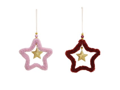 dekorace zavesna hvezda 18 cm mix 1ks