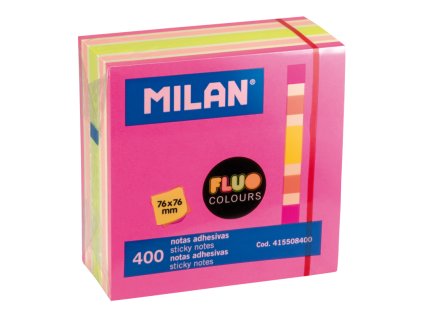 blok lep milan fluo colours 76 x 76 mm 400 l ruzove