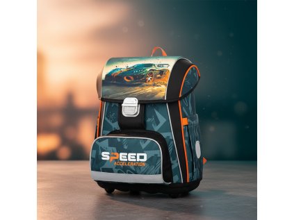 Oxybag Školní batoh PREMIUM auto 3-70124 vhodný i pro prvňáčky