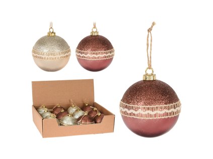 vanocni koule champange staroruzova ruzova 80mm 1ks