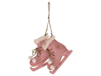 dekorace zavesna brusle 1 par na provazku 2 barvy