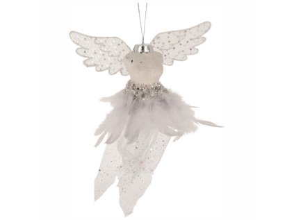 dekorace zavesna letici andel bily