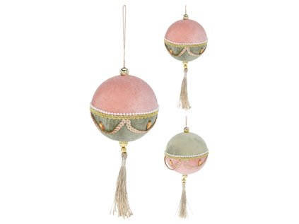 vianocna gula 9 cm staroruzova s dekoraciou 1ks