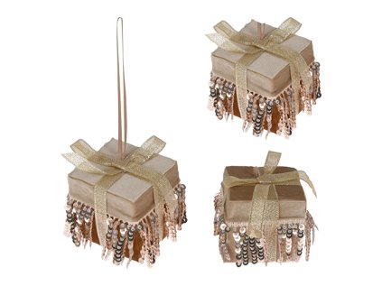 dekoracia zavesna vianocny darcek 6 cm mix 1ks