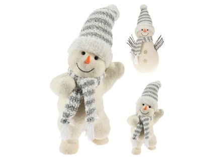 dekoracia snehuliak s capickou strieborna