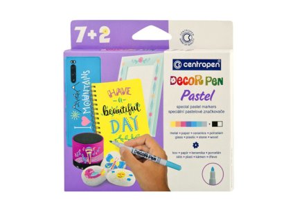 popisovac centropen decor special pastelove 9ks sada
