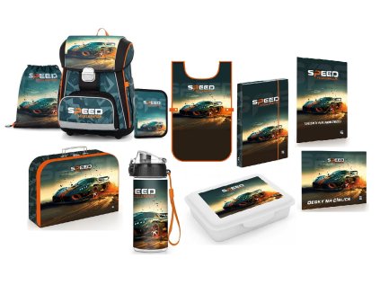 Oxybag Školní  sada set 10ks PREMIUM Auto batoh, penál, sáček a doplňky  vhodný i pro prvňáčky 0-81624/010