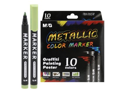 popisovac m g metalicke barvy sada 10 ks