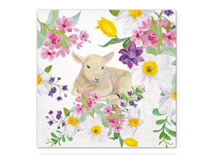 ubrousky tat 33x33cm lamb in flowers