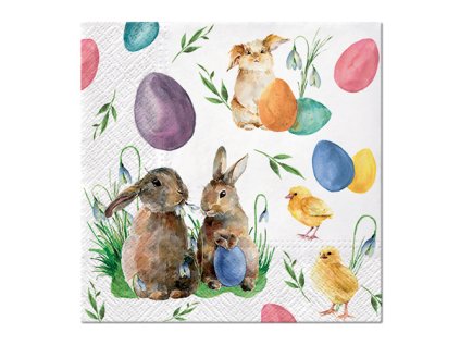 ubrousky paw l 33x33cm bunnies with chicken
